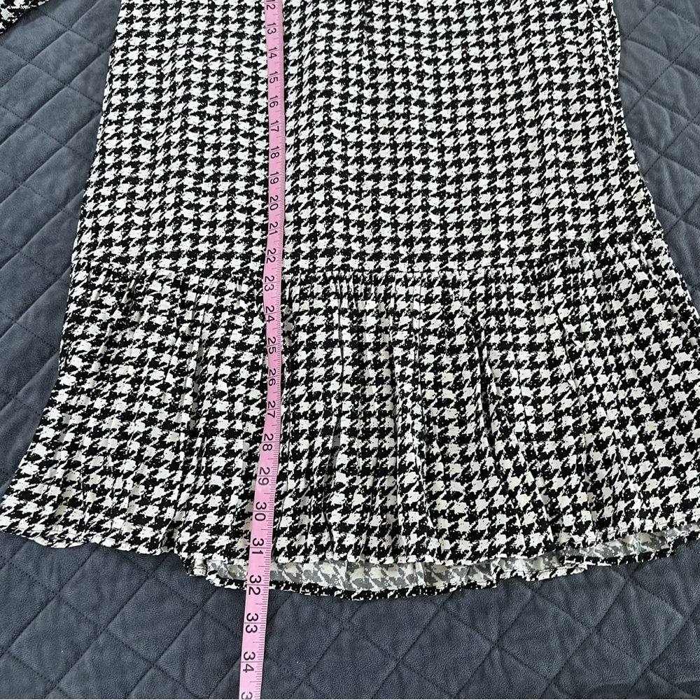 Anthropologie Maeve Dress Women XS Sterling Houndstooth Tunic Long Sleeve S - Picture 7 of 7